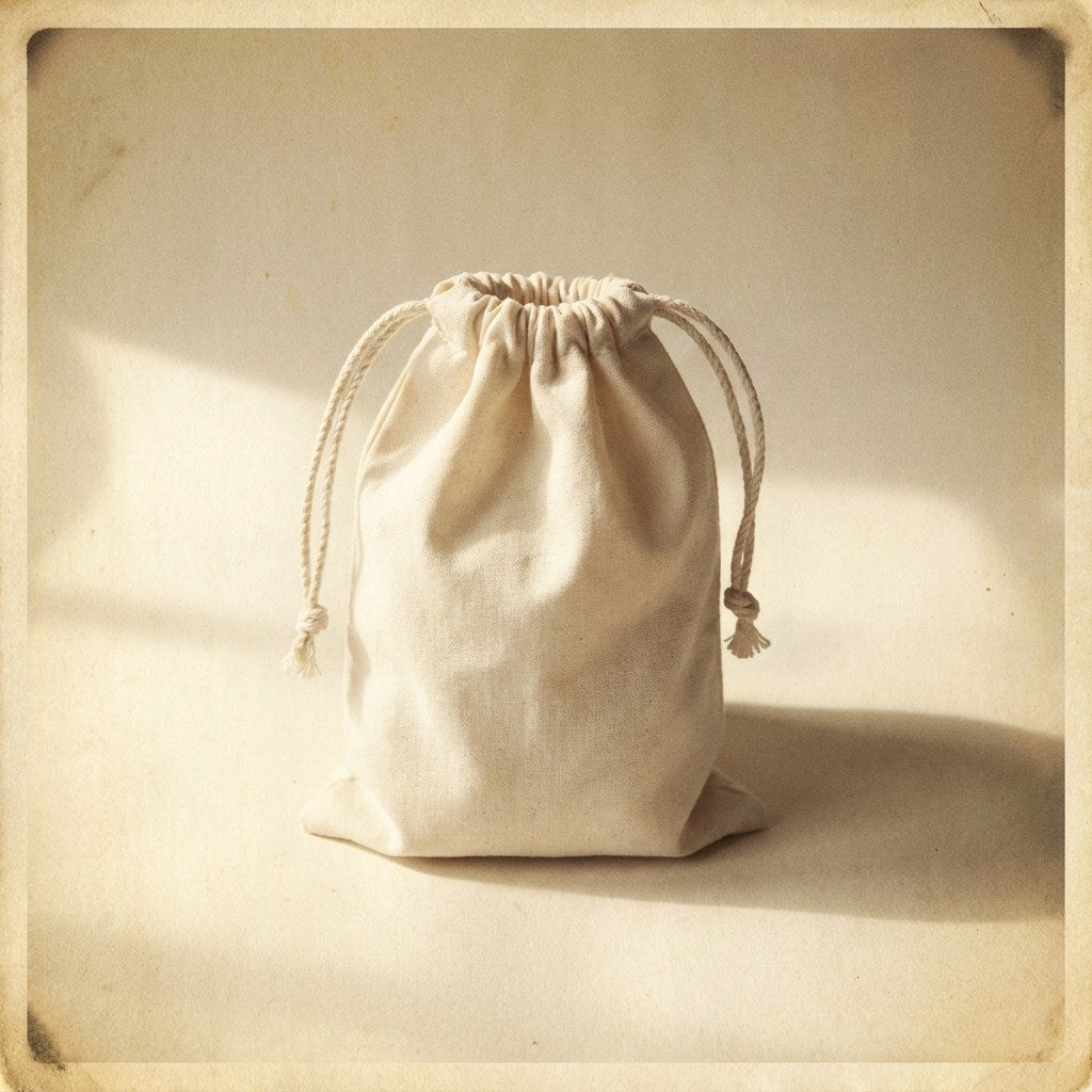 Natural cotton drawstring pouch